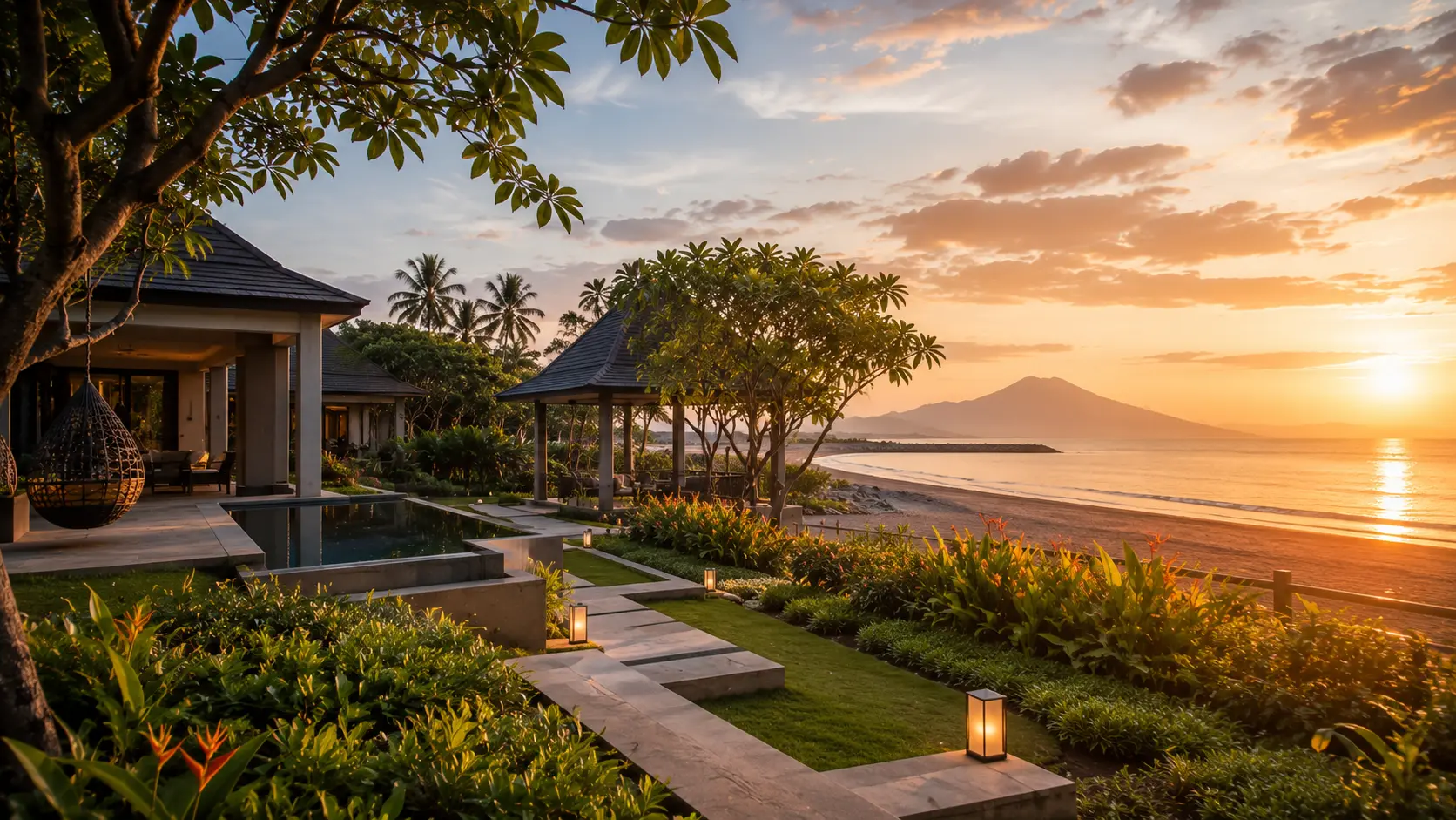 Resort tepi pantai di Banyuwangi dengan suasana tenang.