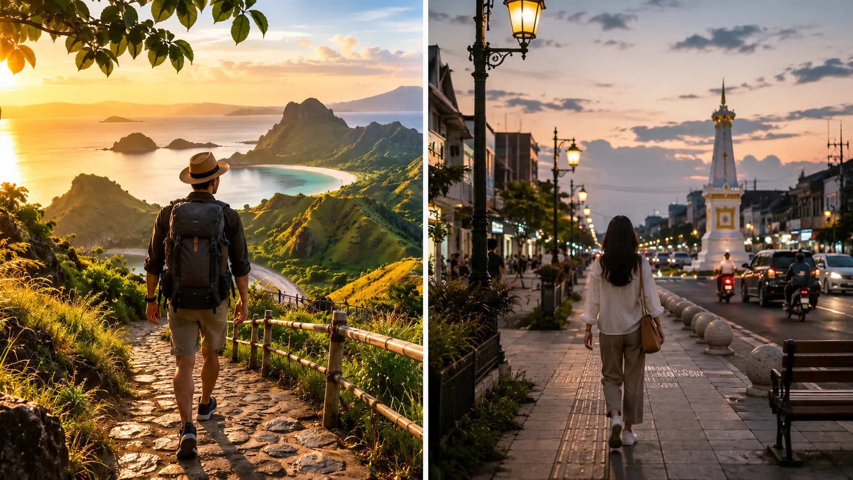 Seorang solo traveler menikmati perjalanan di destinasi wisata Indonesia.