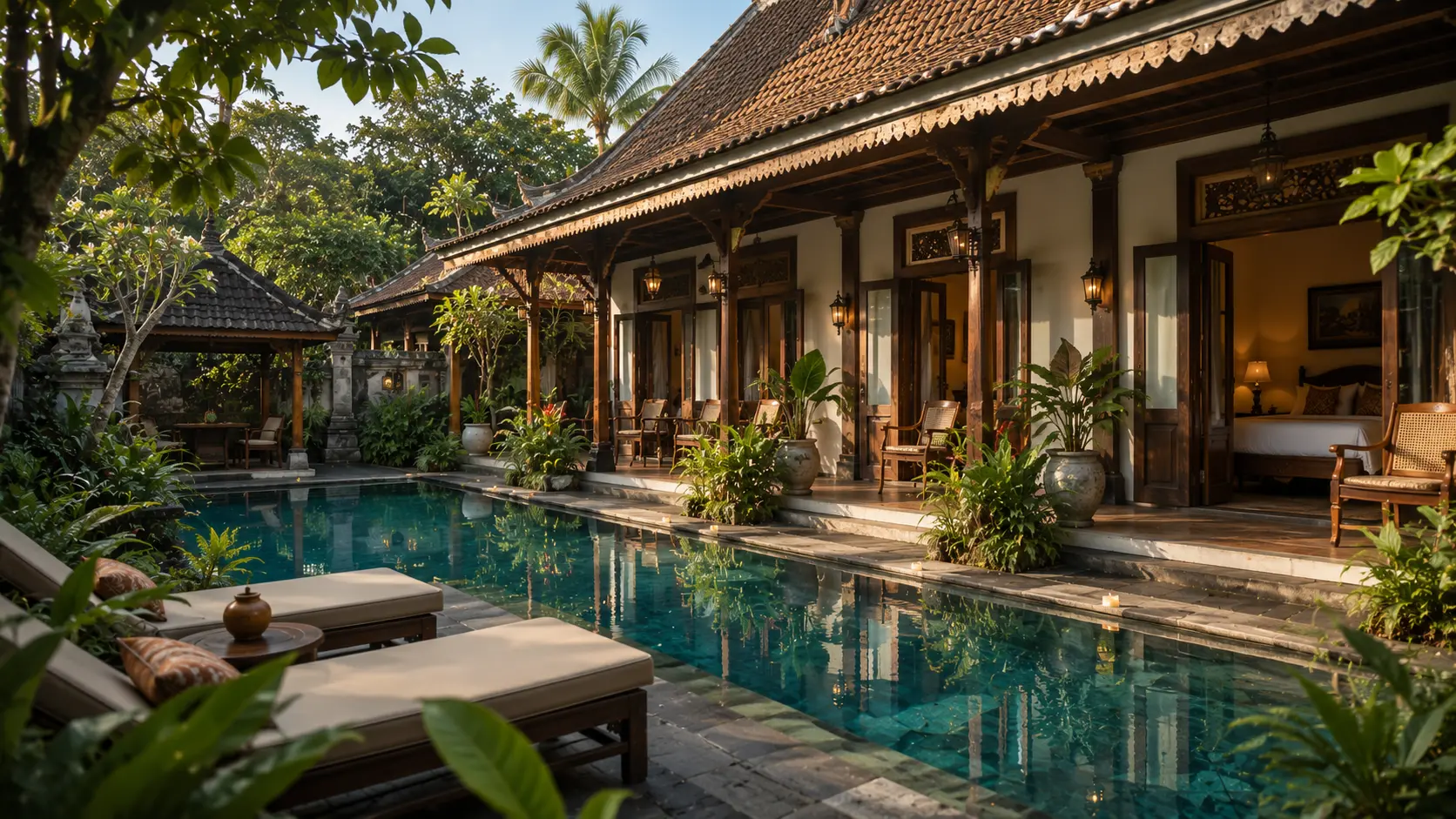 Hotel bergaya tradisional modern di Yogyakarta.